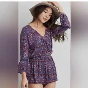 American Eagle Outfitters Boho Festival Coachella Floral Romper. Size XS…